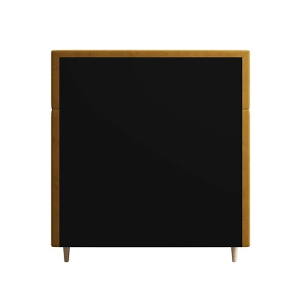 Boxspringbett Bing 90x200 Senfgelb im modernen skandinavischen Stil mit gepolstertem Kopfteil Bett mit Staukasten