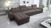 Ecksofa mit Schlaffunktion Luigi XII braun linke Seite stilvolles Ecksofa für das Wohnzimmer in einer minimalistischen und eleganten Ausführung