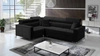 Ecksofa mit Schlaffunktion Nausa II schwarzer linksseitiger Samt Ziernaht auf der Sitzfläche Ecksofa mit Bettkasten