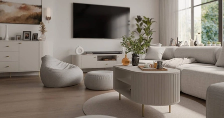 Couchtisch Ovalio beige Designer ovale Konstruktion dekorative Frästisch auf stabilen Metallbeinen gesetzt
