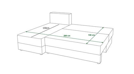 Ecksofa mit Schlaffunktion Fogu elfenbeinfarbenes linkes Ecksofa in schlichtem Design, bezogen mit einem Bettkasten aus Kordstoff