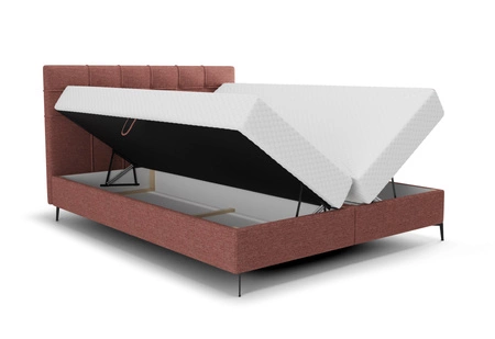 Boxspringbett Irvine 160x200 Ziegelstein stilvolles Bett mit Bettzeugablage komfortables Kopfteil begeistert durch sein elegantes Design