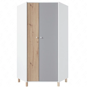 Eckgarderobe Beja weiß / Eiche artisam / grau ideal für ein Jugendzimmer sehr brauchbar und hat einen modernen Look