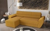 Ecksofa mit Schlaffunktion Fogu II Honig-Gelb left stilvolles Ecksofa mit bequemen Armlehnen und einem Bettzeugbehälter