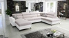 Ecksofa mit Schlaffunktion Savona VI creme/weiß links elegantes und bequemes Ecksofa für Wohnzimmer zwei Container für Bettzeug 
