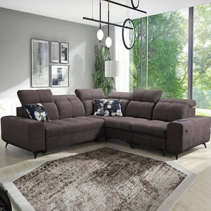 Ecksofa mit Schlaffunktion Buffalo III braun rechte Ecke bequem mit ästhetischer Ausführung mit Bettzeugcontainern