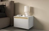Imperial Nachttisch mit Schublade weiß mit Hängeoption modischer Schlafzimmerschrank mit eleganter gefräster Front