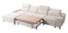 Ecksofa mit Schlaffunktion Penejos XII beige linke Seite stilvolles Ecksofa mit Bettzeugcontainern komfortable verstellbare Kopfstützen