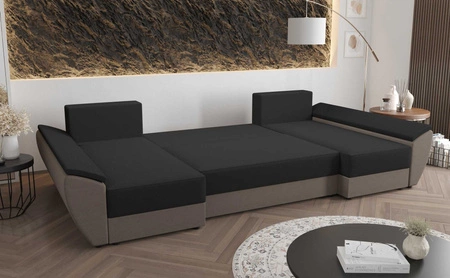 Ecksofa mit Schlaffunktion Fogu U IV grün bequemes und funktionelles Ecksofa für das Wohnzimmer mit einem interessanten Design dreidimensionalen Stoff