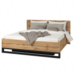 Bett Halle S 180x200 mit Bettzeugablage Eiche wotan stilvolles Design ideales Bett für Schlafzimmer hochwertige Verarbeitung