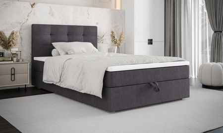 Boxspringbett Flint 100x200 graphit im modernen skandinavischen Stil mit gepolstertem Kopfteil Bett mit Staukasten