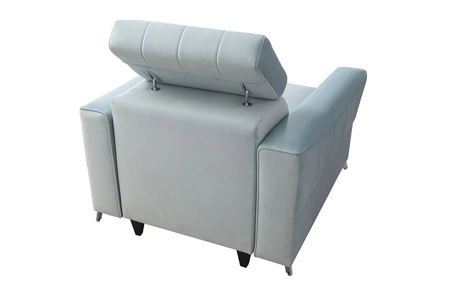 Rava Sessel navy blue Praktischer und bequemer Sessel für das Wohnzimmer mit verstellbarer Kopfstütze und einem weichen Samtstoff