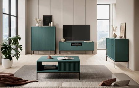 TV Schrank Lovro 154 cm pastellgrün modernes Design wird die Liebhaber von markanten Interieurs begeistern