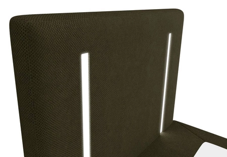 Boxspringbett Norco 90x200 grün stilvolles Bett mit Aufbewahrungsbox Beleuchtung im Kopfteil fügt eine einzigartige Note