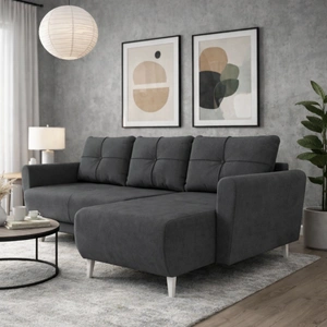 Ecksofa mit Schlaffunktion Felicie dunkelgrau Universal-Ecksofa stilvolles Design das sich in jede Einrichtung einfügt