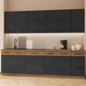 Das 260 cm lange Küchenschrankset von Vanimo passt sowohl zu klassischen als auch zu modernen Innenräumen