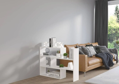 Carl niedriges Bücherregal weiß ideales Bücherregal für ein Büro, Arbeitszimmer oder Jugendzimmer mit der Möglichkeit der Erweiterung