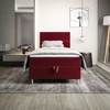 Boxspringbett Bing 100x200 dunkelrot im modernen skandinavischen Stil mit gepolstertem Kopfteil Bett mit Staukasten