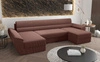 Ecksofa mit Schlaffunktion Fogu U III Indisch rosa stilvolles Ecksofa mit Armlehnen und Bettzeugablage Cordstoff