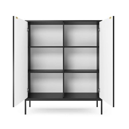 Kommode Lovro 104 cm schwarz modernes Design wird Liebhaber von markanten Interieurs begeistern