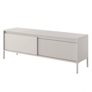 RTV Schrank Sesti 154 cm beige elegante Form des Möbels in einem modernen Stil Push-to-Open-System stabilen Metallbasis