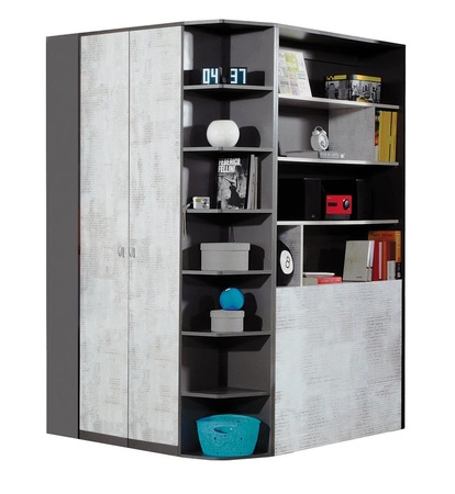 Kleiderschrank mit Regalen Tablo Graphit / Rätsel ideal für einen Kleiderschrank sehr nützlich und hat einen modernen Look