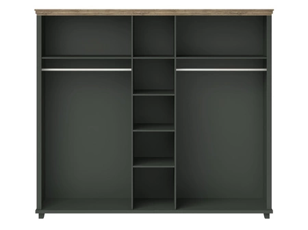 Spiegelschrank Evora 246 cm Flaschengrün / Eiche lefkas geräumiger Kleiderschrank für Flur oder Schlafzimmer im klassischen Stil