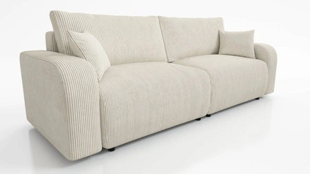 Sofa Fiesta beige funktionelles Wohnzimmersofa mit Bettzeugablage elegantes Design Kordstoff