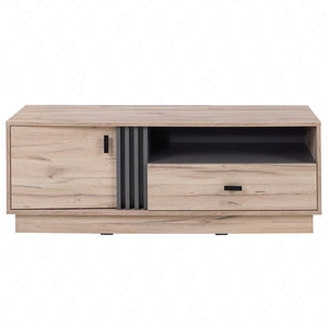 TV Schrank Estan 125 cm Eiche estan hell / anthrazit modernes Möbeldesign hochwertige Verarbeitung Kanten des Bücherregals mit einem speziellen Furnier versehen