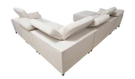 Ecksofa mit Schlaffunktion Penejos VIII beige linke Seite stilvolles Ecksofa Bett aus strapazierfähigem Stoff
