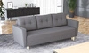 Sofa Telsze graphit elegantes Sofa für Wohnzimmer in skandinavischer Form hölzerne hohe Beine Container für Bettzeug 