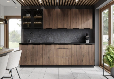 Küchenmöbel-Set Brianza 260 cm Metallkantengriffe Schränke sehen in modernen Interieurs toll aus