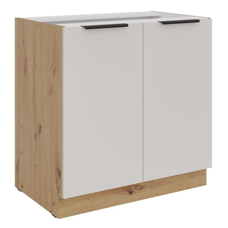 Küchenmöbelset Soela 260 cm elegante Küchenschränke in dezenten und natürlichen Farben Griffe mit Metallkante