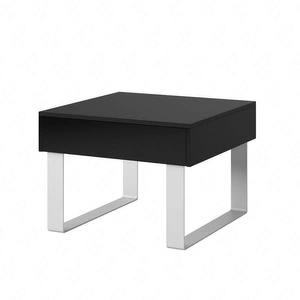 Apulia Couchtisch 63 cm schwarz mit Schublade einzigartiges Design einfache Konstruktion auslaufsichere Platte