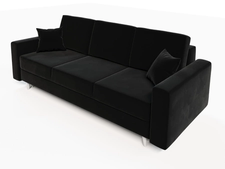 Das schwarze Sofa Kent mit Schlaffunktion im traditionellen und skandinavischen Stil passt perfekt in jede Einrichtung und verleiht ihr Finesse und Charakter