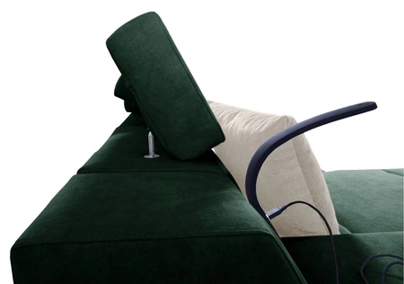 Ecksofa mit Schlaffunktion Alcamo honig/schwarz links elegantes und stilvolles Ecksofa mit einer ausziehbaren praktischen Schublade an der Seite des Möbels