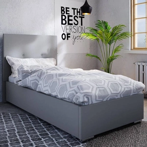 Burgos 90x200 grau gepolstertes Bett mit modernem Kopfteil ideal für ein Jugendzimmer oder kleines Schlafzimmer