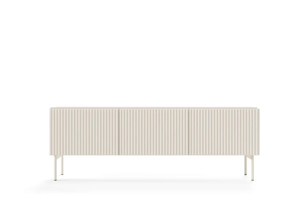 TV Schrank Muti 147 cm beige Design TV-Schrank mit markanter Riffelung der Fronten und Push-to-Open-System des Korpus