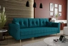 Wilkins Sofa mit Schlaffunktion blau elegantes Sofa für Wohnzimmer im skandinavischen Stil geschwungene Seiten verleihen Charakter