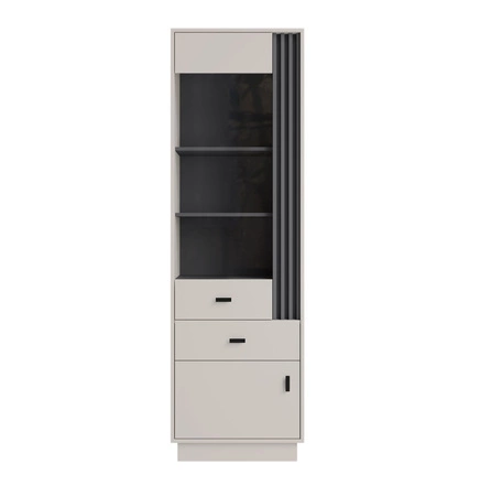 Bücherregal Estan 60 cm beige / anthrazit modernes Möbeldesign hochwertige Verarbeitung Bücherregalkante mit Spezialfurnier verarbeitet 
