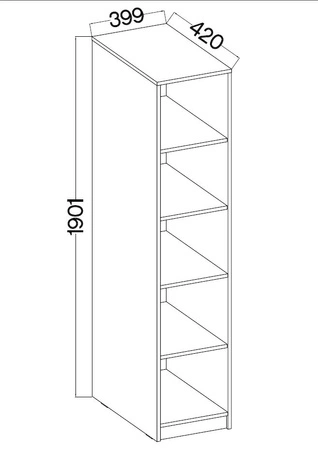 Bücherregal Makana Eiche handwerklich funktionale Möbel für Büro, Arbeitszimmer oder Jugendzimmer