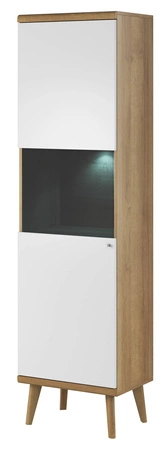 Möbel Set Primo Eiche Riviera / weiß modernes Design Möbel Kante mit speziellen Furnier sicher gehärtetem Glas getrimmt