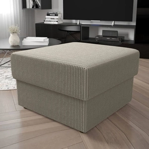 Fogu Pouffe elfenbeinfarben stilvolles Design Pouffe ideal zur Ergänzung einer Inneneinrichtung weicher Kordstoff mit markanten Streifen