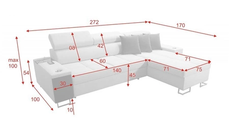 Ecksofa mit Schlaffunktion Dafni Indischem Rosa rechtsseitig aus Samt bietet Komfort und Funktionalität während der täglichen Erholung