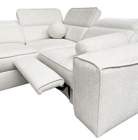 Ecksofa mit Schlaffunktion Viano IV Lux patina linke Ausführung Ecksofa mit ausziehbarem Fußteil großer Bettzeugbehälter