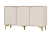 Kioto I Kommode 125 cm beige minimalistische Form ideale Kommode für ein Schlafzimmer, Wohnzimmer oder Jugendzimmer goldene Accessoires