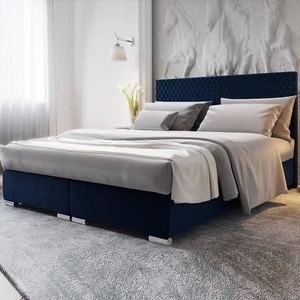 Boxspringbett Fargo 180x200 dunkelblau Bett im modernen skandinavischen Stil mit markantem Kopfteil
