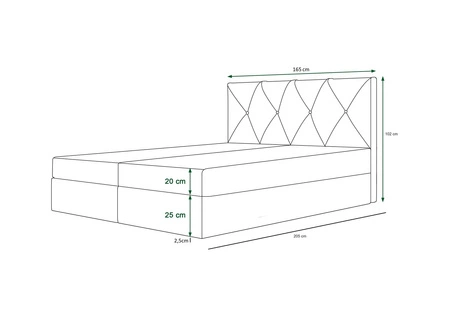 Boxspringbett Arvada 160x200 grau Bett im modernen skandinavischen Stil mit gepolstertem Kopfteil