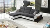 Ecksofa mit Schlaffunktion Bresso graphit / weiß linkes Ecksofa mit praktischer Ablage in schwarz verstellbare Kopfstützen