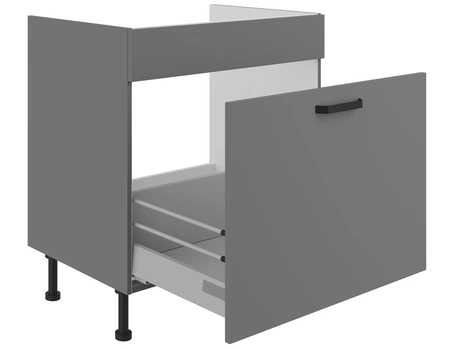 Verdi Spülenschrank mit Schublade Verdi 80 ZL 1S BB feuchtigkeits- und beschädigungsbeständiger Schrank schwarze Metallgriffe